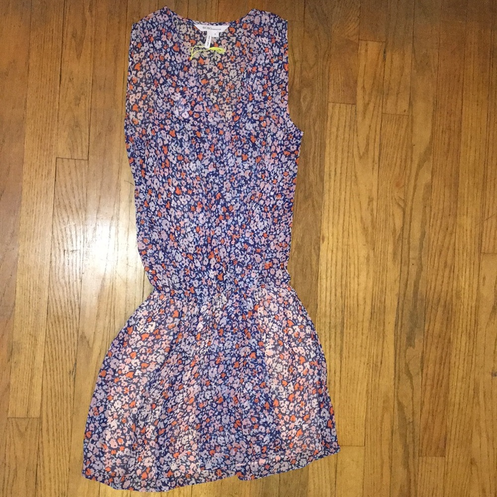 BCBGeneration Hot Coral Combo floral dress